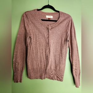 Sonoma knit button-up sweater, brown, medium